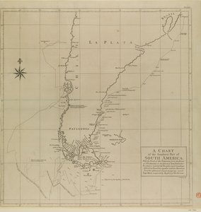 センチュリオンの軌跡を記した南米南部海図