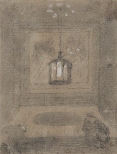 ピエタの前にひざまずく二人の人物がいる地下神殿 作： Richard Wilson