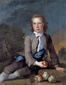 「リンゴを持った少年」、1729-1740 作： Richard Wilson