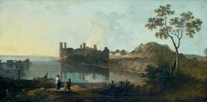 ケルナーヴォン城」1733-1782年 作： Richard Wilson
