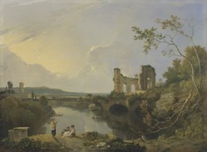 イタリアの風景（朝）、1760〜65年頃（キャンバスに油彩） 作： Richard Wilson