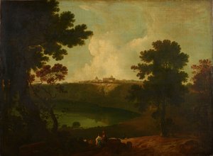 アルバーノ湖とカステル ガンドルフォ、1800 年。 作： Richard Wilson
