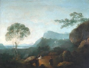 人物のいる風景（キャンバスに油彩） 作： Richard Wilson