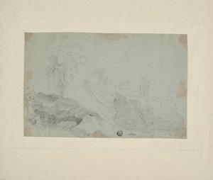 立像のある岩の風景 作： Richard Wilson
