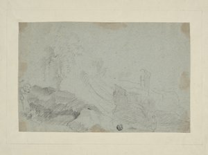 立ち姿のある岩の多い風景 作： Richard Wilson