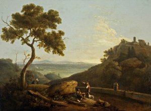 シビル神殿とカンパーニャ、チボリ、イタリア（キャンバスに油彩） 作： Richard Wilson