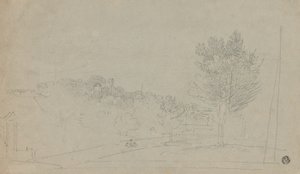 ウィルソン ハウス アンド ガーデンズ (右) のビュー。 ウィルソン邸と庭園の眺め (裏面) 作： Richard Wilson