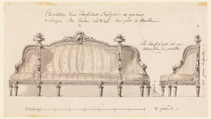 デッサン、コンフィデントのデザイン、1780年頃 作： リチャード・ド・ラロンド