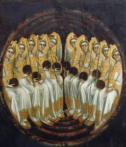 オーブを手に持つ着席の天使、1348〜54年頃 作： Ridolfo di Arpo Guariento