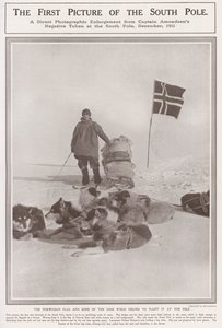 南極の最初の写真（モノクロ写真 作： Roald Engelbergt Gravning Amundsen