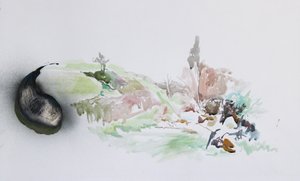 フライチップ、2015年（水彩画） 作： Rob D Davies