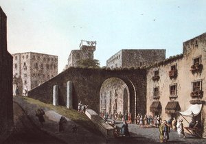 エルサレムの街並み（「オスマン帝国の風景」より、ルイジ・メイヤーの彫版 作： Robert (after) Ainslie
