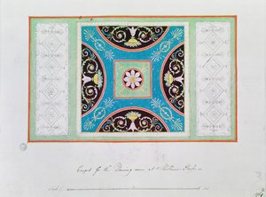 応接室、シェルバーンハウスのカーペットデザイン 作： Robert Adam