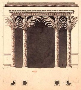 床の間のデザイン（ペン＆インク＆ウォッシュ 作： Robert Adam