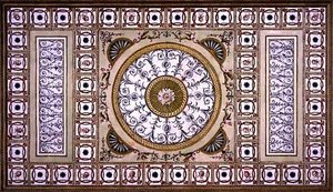ロバート・チャイルド氏の邸宅、オスタリーハウスの図書館の天井のデザイン。 作： Robert Adam