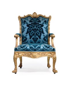 ジョージ3世の金箔のアームチェアのペアの1つ 作： Robert Adam