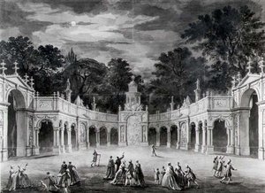 ジョージ3世の誕生日を祝うバッキンガムハウスのイルミネーション 作： Robert Adam
