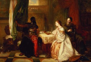 オセロ、彼の冒険をデスデモナに関連付け、1869年 作： Robert Alexander Hillingford