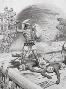 アレキサンダー大王の足跡、紀元前326年（リトグラフ） 作： Robert Ambrose Dudley
