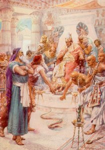 ファラオの前のモーセとアロン（カラーリソ） 作： Robert Ambrose Dudley