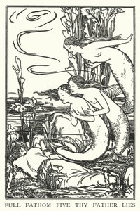 Full Fathom Five thy father lies (litho) 作： Robert Anning Bell