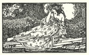 ジョン・キーツの詩のためのイラスト。マイアへの頌歌の断片」（リトグラフ版 作： Robert Anning Bell