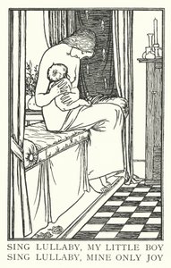 歌え子守唄、我が子よ、歌え子守唄、我が唯一の喜びよ（リトグラフ 作： Robert Anning Bell