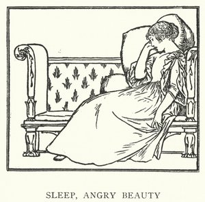 眠れ、怒れる美女（リトグラフ 作： Robert Anning Bell