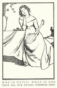 シルビアとは？彼女は何者なのでしょうか？誰もが彼女を賞賛しています。(litho) 作： Robert Anning Bell
