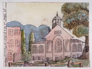 セント ジャイルズ イン ザ フィールズ教会、セント パンクラス、ロンドン、1814 年。 作： Robert Banks