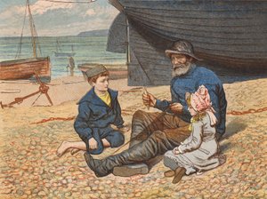 ジェンキンスがノラとヒューに語った少年時代（カラーリトグラフ） 作： Robert Barnes