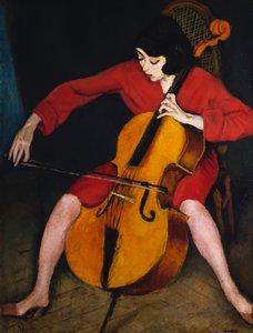 チェロを弾く女性 作： Robert Bereny