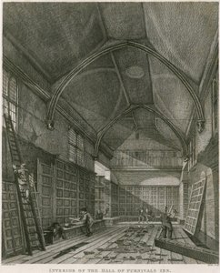 Hall of Furnival&39;s Inn、ホルボーン、ロンドンのインテリア 作： Robert Blemell Schnebbelie