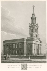 1820年に建てられたロンドン、シャッドウェルのセントポールの北西ビュー 作： Robert Blemell Schnebbelie