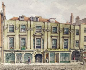 Shaftesbury House、Aldersgate Street、ロンドン、1819（WCスケッチ） 作： Robert Blemell Schnebbelie