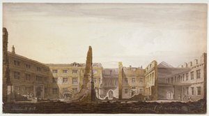 解体中のブラックウェル ホール、ロンドン市、1819 年 作： Robert Blemmell Schnebbelie