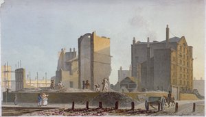 台無しにされた建物、コマーシャル ロード、ステップニー、ロンドン、1820