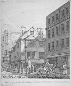 セント キャサリン コールマン牧師館、フェンチャーチ ストリート、シティ オブ ロンドン、1817 年 作： Robert Blemmell Schnebbelie