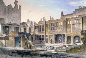 1839 年、ロンドンのウィンチェスター プレイスの取り壊し風景 作： Robert Blemmell Schnebbelie