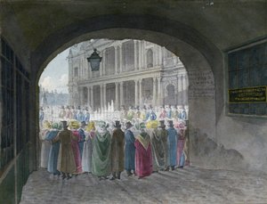 ディーンズ コートの入り口の眺め、ロンドン市、1820 年