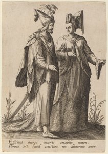 彼らは妻のマナーに影響を与えます..., 1597. 作： Robert Boissard