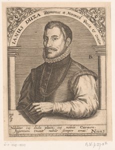 ヤヌス・ドゥーサの肖像 Janus Duza Dominus a Nortwick Poeta & Orator. (オブジェクトのタイトル) 15 世紀と 16 世紀の学者の肖像シリーズ (シリーズ タイトル) 作： Robert Boissard