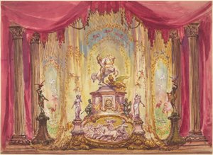 竜を退治する聖ゲオルギウス像のある舞台装置 作： Robert Caney