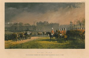 ハイドパーク-1863年3月7日、ボランティアの行列を通過する王女、1863 作： Robert Charles Dudley