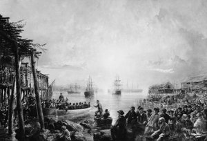 カリフォルニア州ニューファンドランドに上陸。 1866年。 作： Robert Charles Dudley