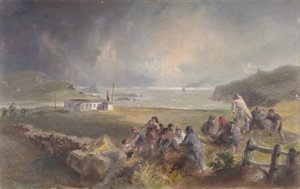 アイルランド、バレンシア、港から、ナイツ タウンの反対側、産卵期...、1865 ～ 66 年。 作： Robert Charles Dudley
