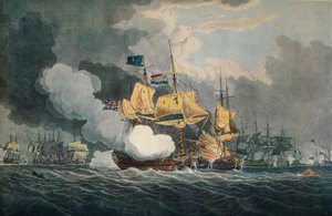 「キャンパーダウンの戦い」、c1798、1924 作： Robert Clevely
