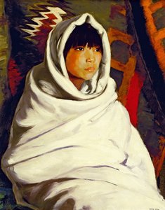 1917年の白い毛布のインドの少女 作： Robert Cozad Henri