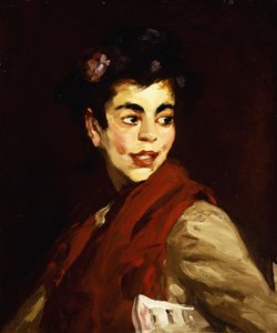 Newsgirl-マドリード、1908 作： Robert Cozad Henri