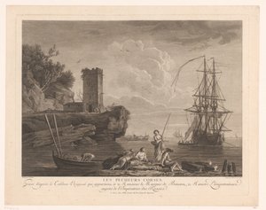 漁師と海の景色 レ ペシュール コルセ。 作： Robert Daudet (II) (attributed to)